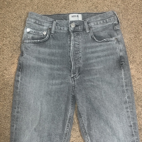 AGOLDE Nico High Rise Slim Jeans Risk Grey Stone Wash 26 - Picture 5 of 10